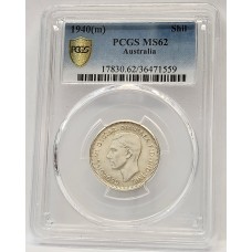 AUSTRALIA 1940 . ONE 1 SHILLING . PCGS MS62